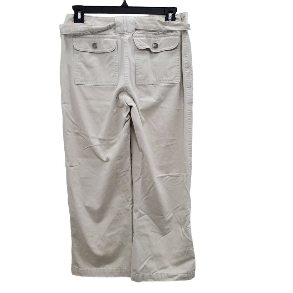Tommy Hilfiger‎ Women's Y2K Beige Cotton Belted Waist Crops Cropped Khakis Sz 2 - Picture 8 of 9